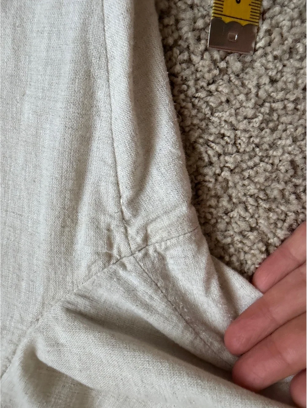 Women's H&M cream linen blend Pants Size M Medium regular fit elastic waist